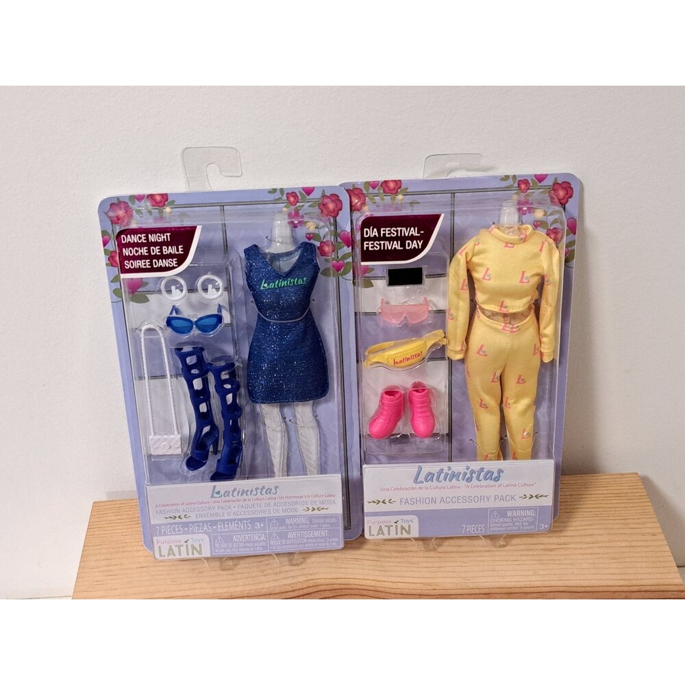 Latinistas 7 - Piece Doll Fashion Accessory Pack Bundle Of Two  NWT